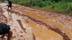 Jalan di Desa Bebatu Supa Rusak Parah