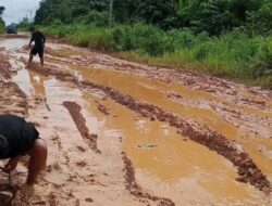 Jalan di Desa Bebatu Supa Rusak Parah